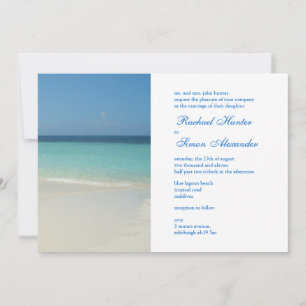 Bonita convite para o casamento de praia tropical 
