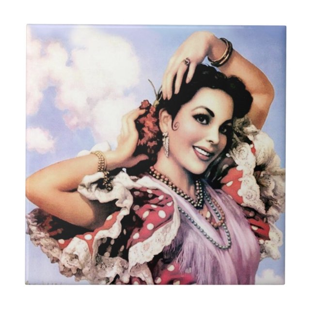 Bonita dançarina de Flmenco espanhola na Bolinhas  (Frente)