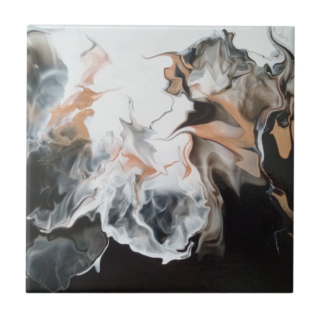 Bonita, dramática, abstrato preto/ouro (Frente)