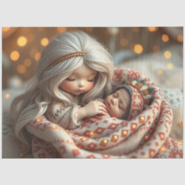 Bonita Fada e Bebê Fantasia Papel de Arte