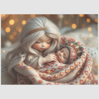 Bonita Fada e Bebê Fantasia Papel de Arte