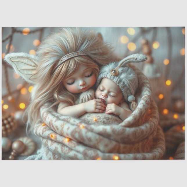 Bonita Fada e Bebê Fantasia Papel de Arte (Frente )