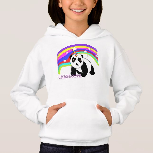 Bonita Fantasy Rainbow Panda Unicorn Personalizado (Frente)