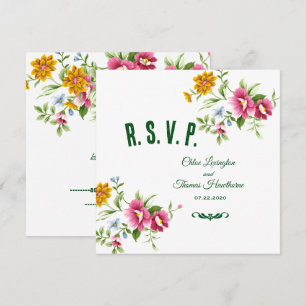 Bonita Flores de primavera - Cartão RSVP de Casame
