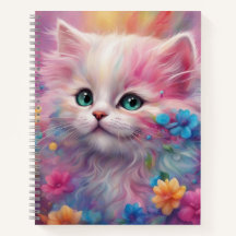 Bonita Gato Branco Fluffy