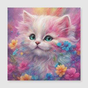 Bonita Gato Branco Fluffy