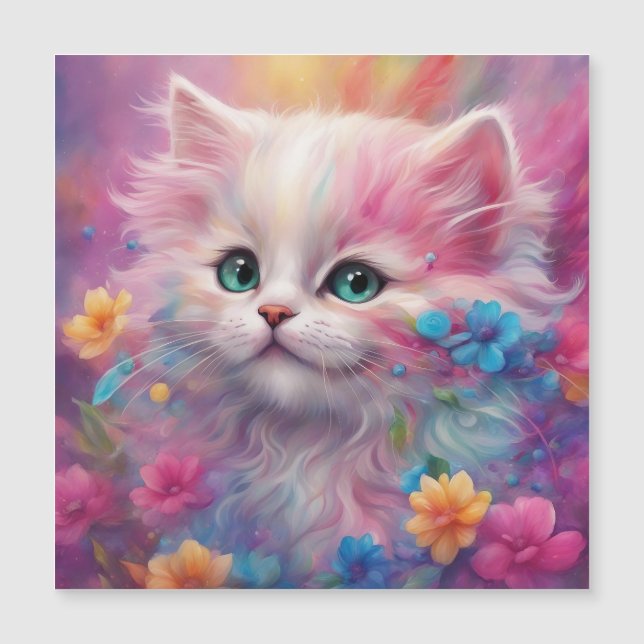 Bonita Gato Branco Fluffy (Frente)