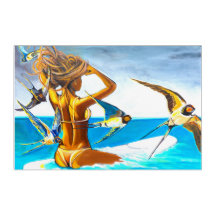 Bonita Impressão de pintura de surfista original