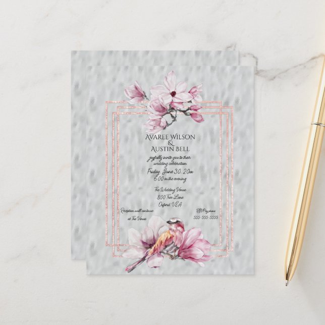 Bonita Magnolias Rosa Dourada (Frente/Verso In Situ)