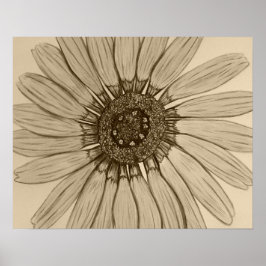 Bonita mão esboçada Poster de Flor