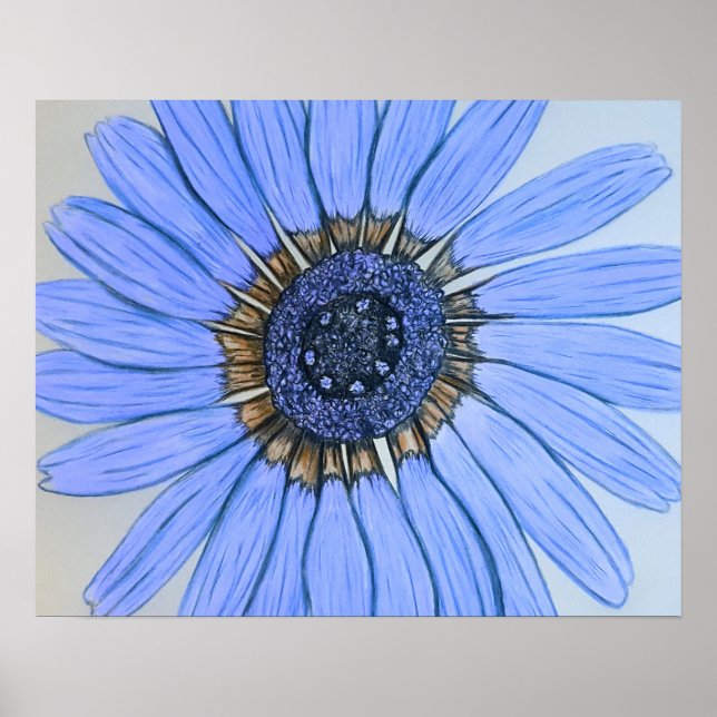 Bonita mão esboçada Poster de Flor (Frente)