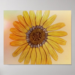 Bonita mão esboçada Poster de Flor