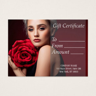 Bonita Mulher Com Flores Certificado De Presente