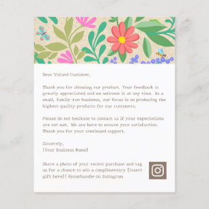 Bonita Natureza Floral Obrigado Pela Sua Compra