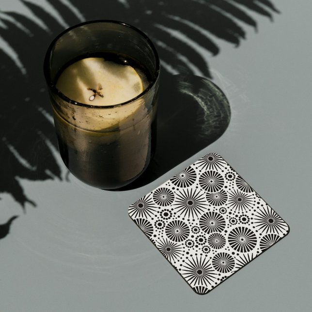 Bonita Porta copos de Cork preto e branco (Criador carregado)