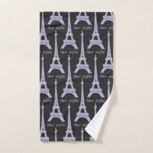 Bonita Púrpura de Paris e Toalha de Mão Negra