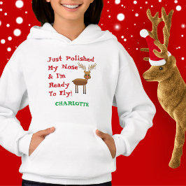 Bonita Reindeer de Natal, Nome da Criança: Hoodie