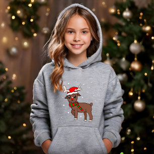 Bonita Reindeer Desenho com Flocos de Neve Natal
