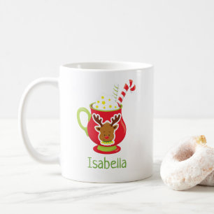 Bonita Reindeer Hot Cacau Personalizado Caneca de 