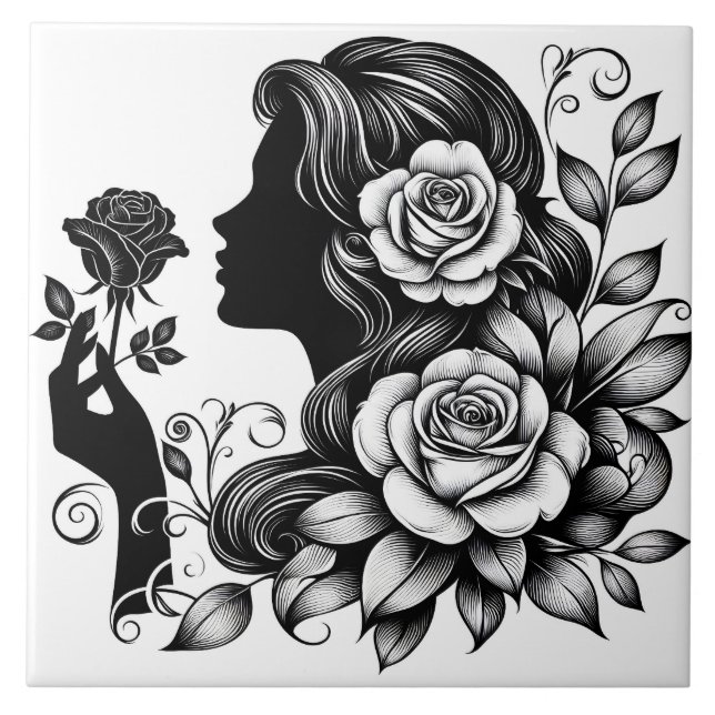 Bonita senhora trabalhando em casa (Frente)