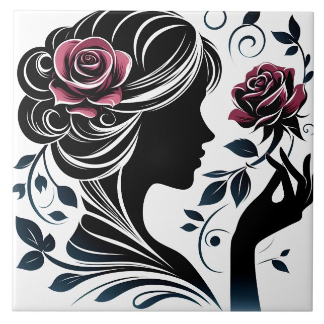 Bonita senhora trabalhando em casa (Frente)