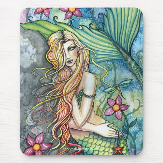 Bonita sereia Mousepad de Molly Harrison (Frente)