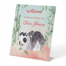 Bonita Tumbing Panda Gênero Chá de fraldas Bem-vin