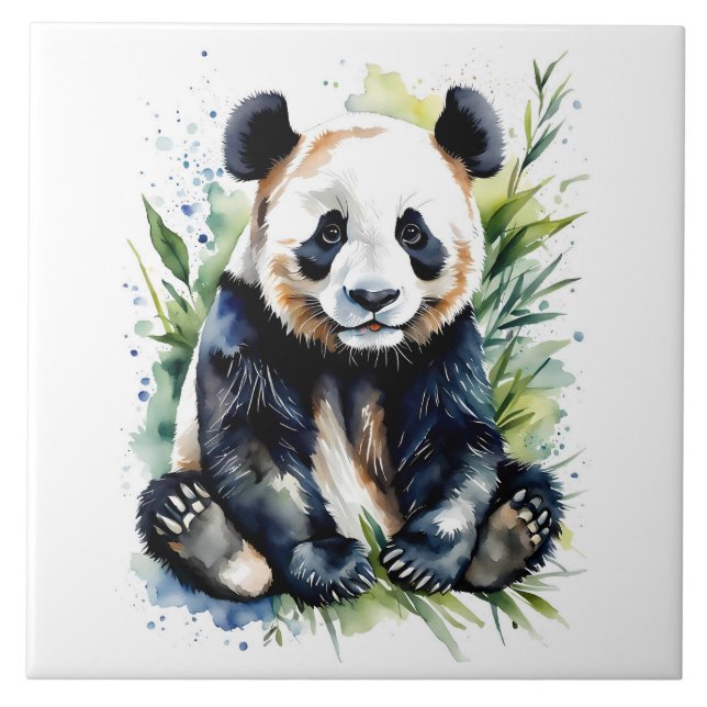 Bonita Watercolor Panda Bear (Frente)