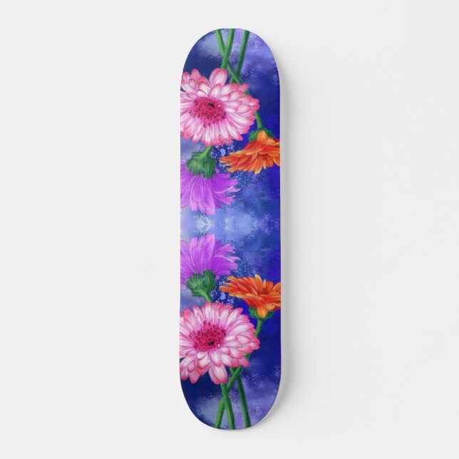 Bonitas Cores Gerberas Skateboard Gift (Frente)