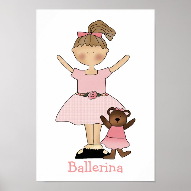 Bonitas Meninas Ballerina Impressão (Frente)