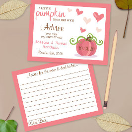 Bonitas Meninas de Abóbora Chás de fraldas Cartões