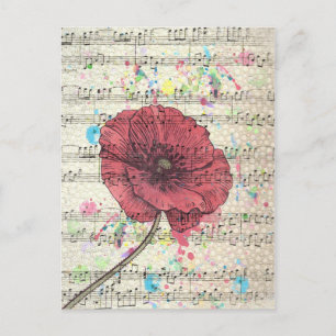 Bonitas notas antigas de flor de papoila