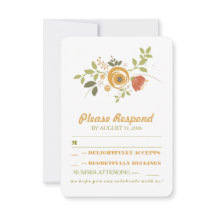bonitinho pintado de flores RSVP de casamento