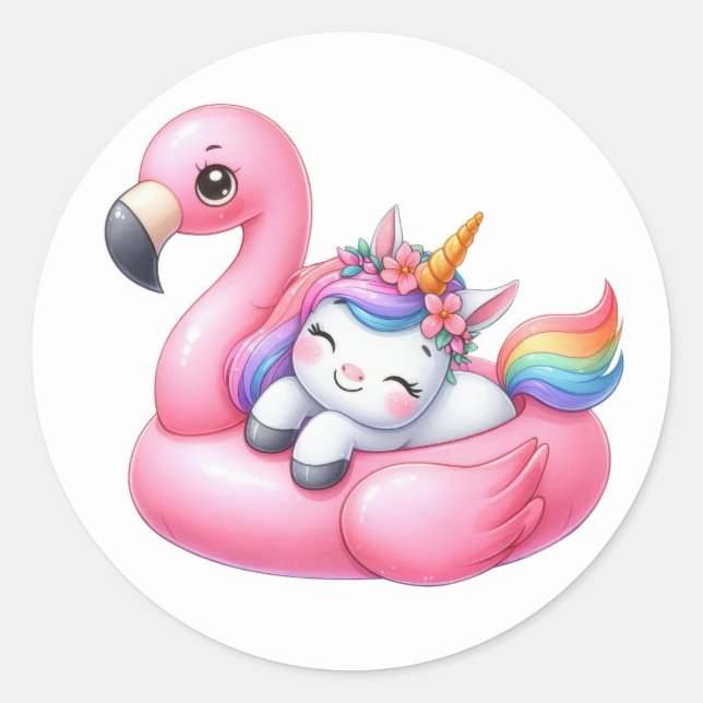 Bonito adesivos de Piscina Unicorn (Frente)