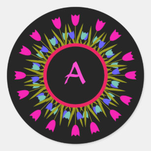 Bonito Adesivos Florais para Monograma