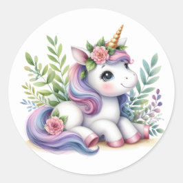 Bonito Adesivos Unicorn de Aquarela