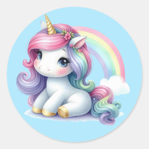 Bonito Adesivos Unicorn de Aquarela
