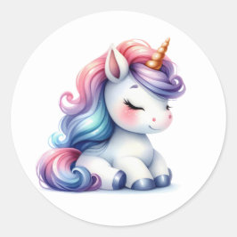 Bonito Adesivos Unicorn de Aquarela