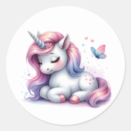 Bonito Adesivos Unicorn de Aquarela