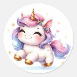 Bonito Adesivos Unicorn de Aquarela