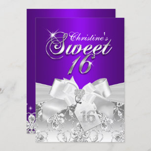 Bonito Arco de Diamante Roxo 16 Convite