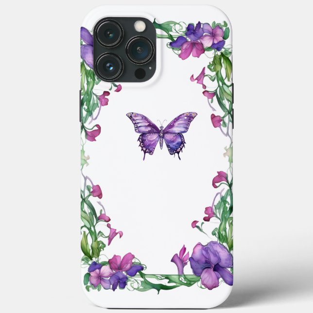 Bonito Arte Deco Butterfly iPhone 13 Pro Max Case (Verso)