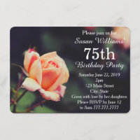 Bonito aumentou o 75th convite de aniversário