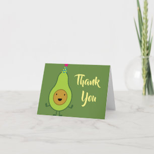 Bonito Avocado Obrigado Cartões primeiros aniversa