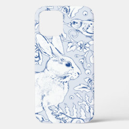 Bonito Azul e Coelho Branco Pássaro Folha Floral E