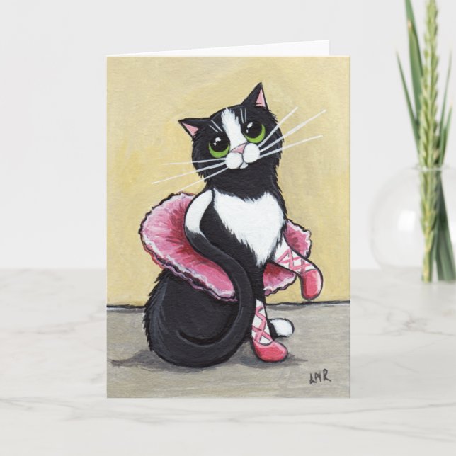 Bonito Ballerina - Cartão de arte para gatos (Frente)