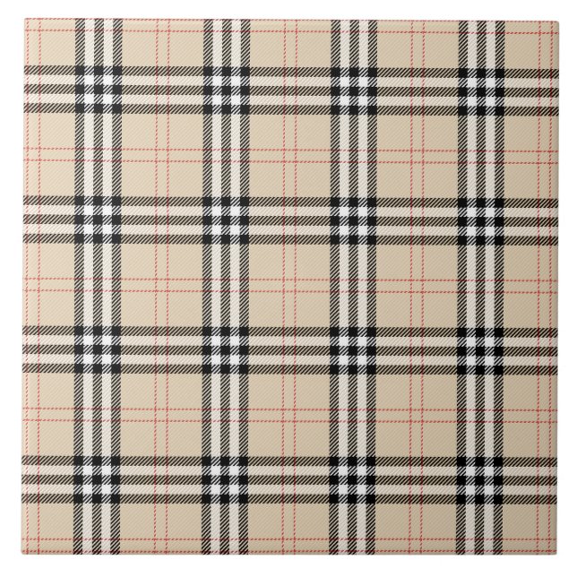 Bonito Beige Xadrez Tartan (Frente)