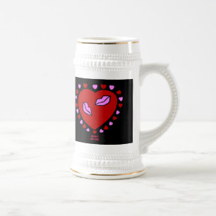 Bonito Beijo de Coração Caneca de cerveja
