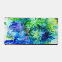 Bonito borda de mesa. Tintas de álcool brilhantes.