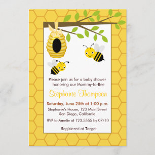 Bonito Bumble convites do chá de fraldas das